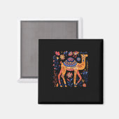 Farbenfrohe ZierkamelIllustration Magnet (Vorderseite/Rückseite)