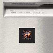 Farbenfrohe ZierkamelIllustration Magnet (In Situ (Geschirrspüler))