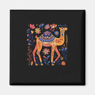 Farbenfrohe ZierkamelIllustration Magnet
