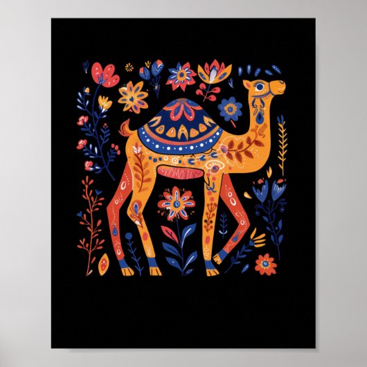 Farbenfrohe ZierkamelIllustration Poster (Vorne)