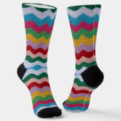 Farbenfrohe Zig Zag Crochet Socks Socken (Gewinkelt)