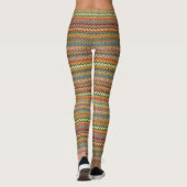 Farbenfrohe Zig-Zag-Leggings mit gewirkter Wirkung Leggings (Rückseite)