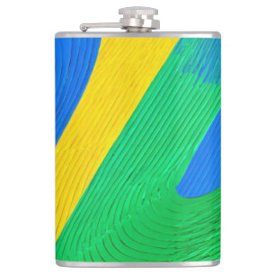 Farbenfrohe Zigzag Formen Flachmann
