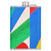 Farbenfrohe Zigzag Formen Flachmann (Rückseite)