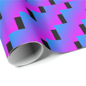 Farbenfrohe Zigzag Lila Pink Blue Black 4Nelson Geschenkpapier (Rolleneckpunkt)