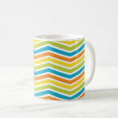Farbenfrohe ZigZag Lines Kaffeetasse (VorderseiteRechts)