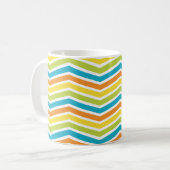 Farbenfrohe ZigZag Lines Kaffeetasse (Vorderseite Links)