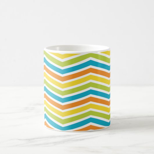 Farbenfrohe ZigZag Lines Kaffeetasse (Mittel)
