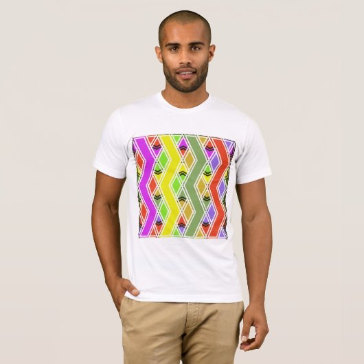 Farbenfrohe Zigzag Lines Mens T - Shirt (Vorne ganz)