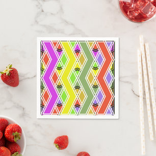 Farbenfrohe Zigzag Lines Paper Napkins Serviette