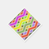 Farbenfrohe Zigzag Lines Paper Napkins Serviette (Ecke)