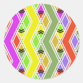 Farbenfrohe Zigzag Lines Stickers (Vorderseite)