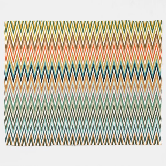Farbenfrohe Zigzag mehrfarbiges Muster Fleecedecke (Vorderseite (Horizontal))
