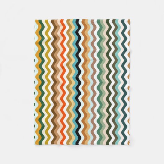 Farbenfrohe Zigzag mehrfarbiges Muster Fleecedecke (Vorderseite)