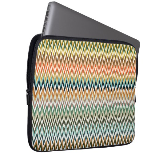 Farbenfrohe Zigzag Multicolor Muster Laptopschutzhülle (Vorne Rechts)