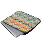 Farbenfrohe Zigzag Multicolor Muster Laptopschutzhülle (Vorne Knopf)