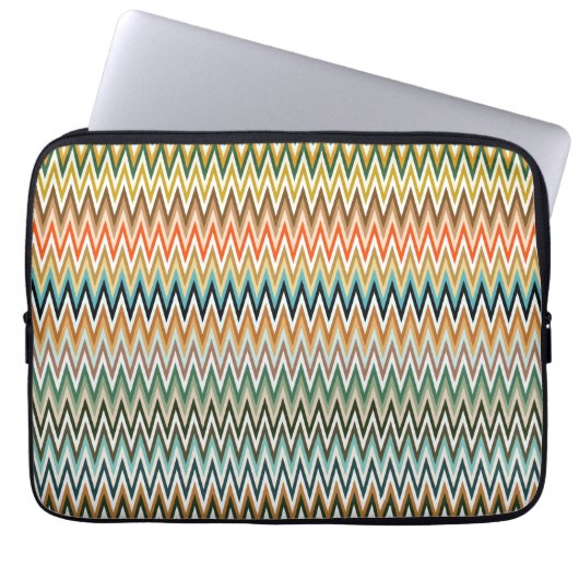Farbenfrohe Zigzag Multicolor Muster Laptopschutzhülle (Vorderseite)