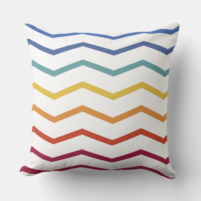 Farbenfrohe Zigzag Muster Kissen (Vorderseite)