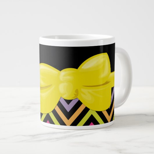 Farbenfrohe Zigzag, Regenbogen Zigzag, farbenfrohe Jumbo-Tasse (Vorderseite Rechts)