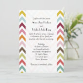 Farbenfrohe Zigzag, Regenbogen Zigzag, Zickzack, H Einladung (Stehend Vorderseite)