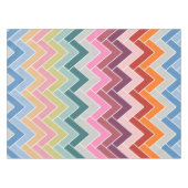 Farbenfrohe Zigzag Retro Zickzack Tischdecke (Vorderseite (Horizontal))