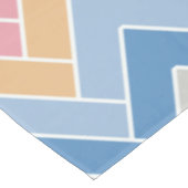 Farbenfrohe Zigzag Retro Zickzack Tischdecke (Schrägansicht)