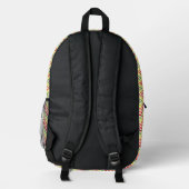 Farbenfrohe Zigzag Zickzack Muster Bedruckter Rucksack (Rückseite)