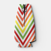 Farbenfrohe Zigzag Zickzack Muster Flaschenkühler (Rückseite)