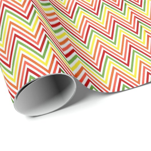 Farbenfrohe Zigzag Zickzack Muster Geschenkpapier (Rolleneckpunkt)