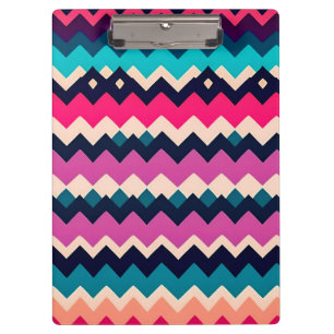 Farbenfrohe Zigzag Zickzack Muster Klemmbrett