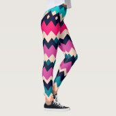 Farbenfrohe Zigzag Zickzack Muster Leggings (Rechts)
