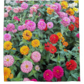 Farbenfrohe Zinnia-Blume Duschvorhang (Vorderseite)