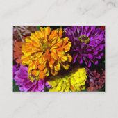 Farbenfrohe Zinnia-Blume Hochzeiten Website-Karten Begleitkarte (Rückseite)
