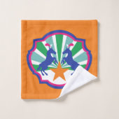 Farbenfrohe Zirkusanzeigen Personalisierte Ponys Badhandtuch Set (Waschlappen)