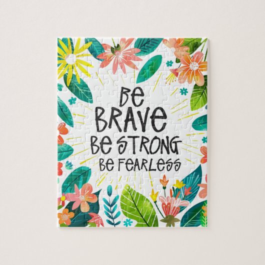 Farbenfrohe Zitat floral Puzzle (Vertikal)