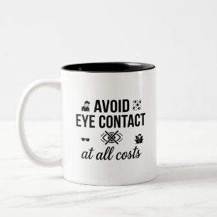 Farbenfrohe Zitat-Kaffeetasse für Introvertierte Zweifarbige Tasse