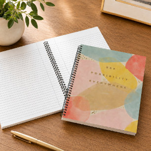 Farbenfrohe Zitate Abstrakte Formen Spiralnotebook Notizblock