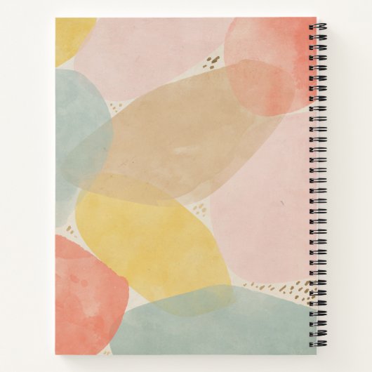 Farbenfrohe Zitate Abstrakte Formen Spiralnotebook Notizblock (Rückseite)