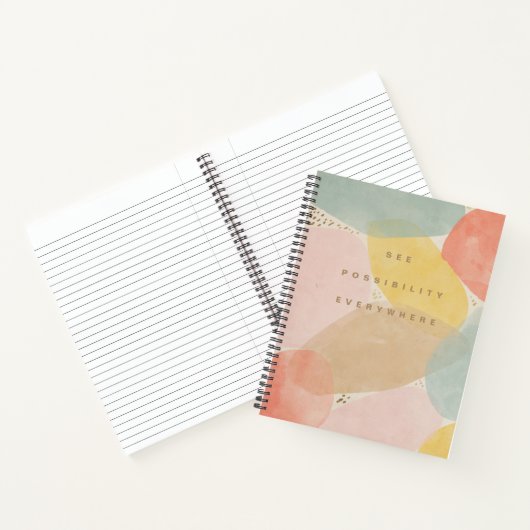 Farbenfrohe Zitate Abstrakte Formen Spiralnotebook Notizblock (Innenseite)