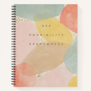 Farbenfrohe Zitate Abstrakte Formen Spiralnotebook Notizblock