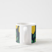 Farbenfrohe Zitronen: Handgezogene Dynamik. Espressotasse (Rückseite)