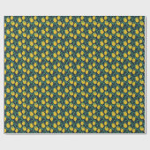 Farbenfrohe Zitronen: Handgezogene Dynamik. Geschenkpapier (Flach)