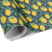 Farbenfrohe Zitronen: Handgezogene Dynamik. Geschenkpapier (Rolleneckpunkt)