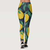 Farbenfrohe Zitronen: Handgezogene Dynamik. Leggings (Rückseite)