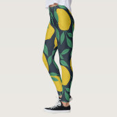 Farbenfrohe Zitronen: Handgezogene Dynamik. Leggings (Links)