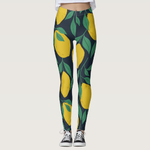 Farbenfrohe Zitronen: Handgezogene Dynamik. Leggings