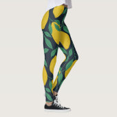 Farbenfrohe Zitronen: Handgezogene Dynamik. Leggings (Rechts)