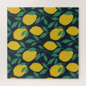 Farbenfrohe Zitronen: Handgezogene Dynamik. Puzzle (Horizontal)