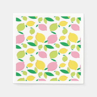 Farbenfrohe Zitronen Rosa gelbe Limonade Serviette