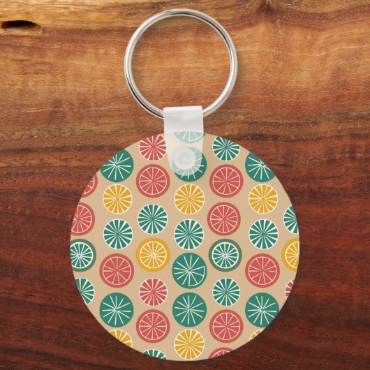 Farbenfrohe Zitronen Schlüsselanhänger (Rückseite)